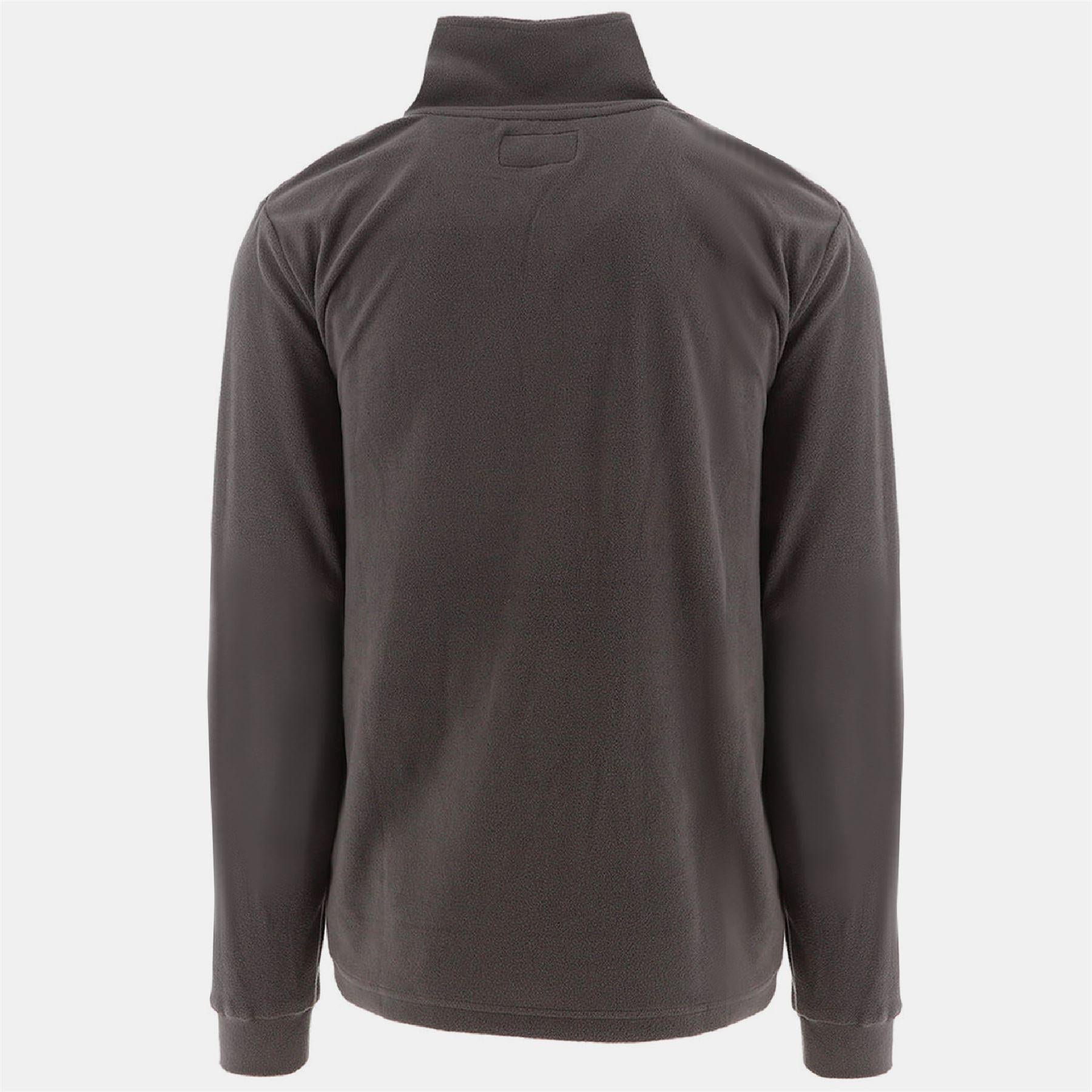 Charcoal - Back - Bench Mens Albany Logo Quarter Zip Long-Sleeved Fleece