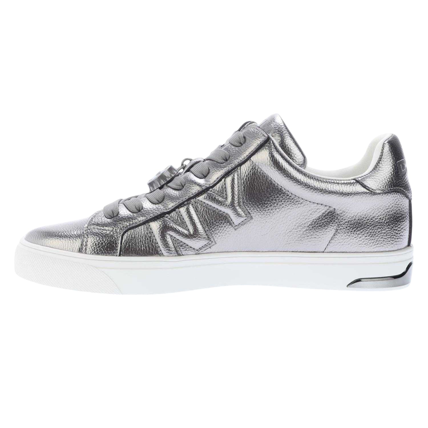 Silver - Back - DKNY Womens-Ladies Aisling Leather Lace Up Trainers