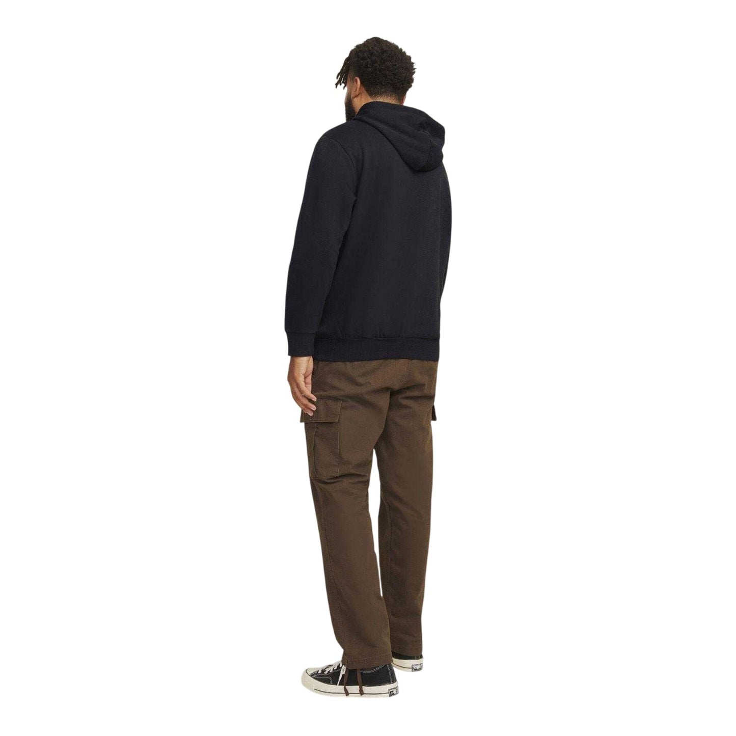 Black - Back - Jack And Jones Mens Logo Hoodie