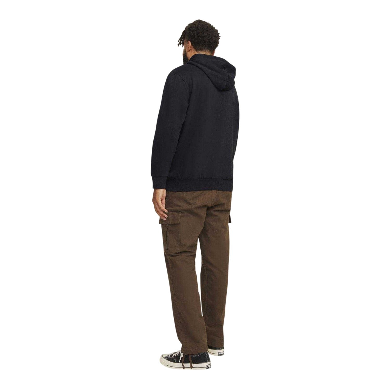 Black - Back - Jack And Jones Mens Logo Hoodie