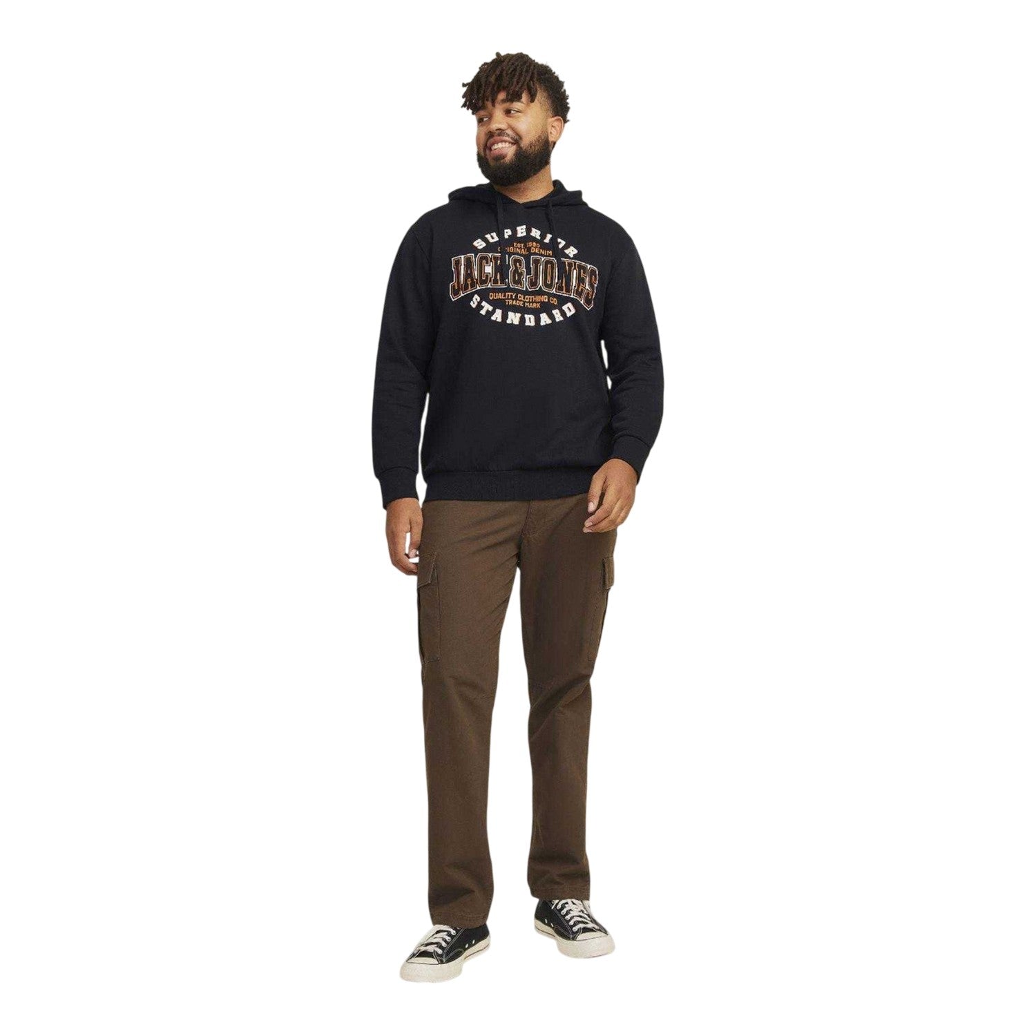 Black - Lifestyle - Jack And Jones Mens Logo Hoodie
