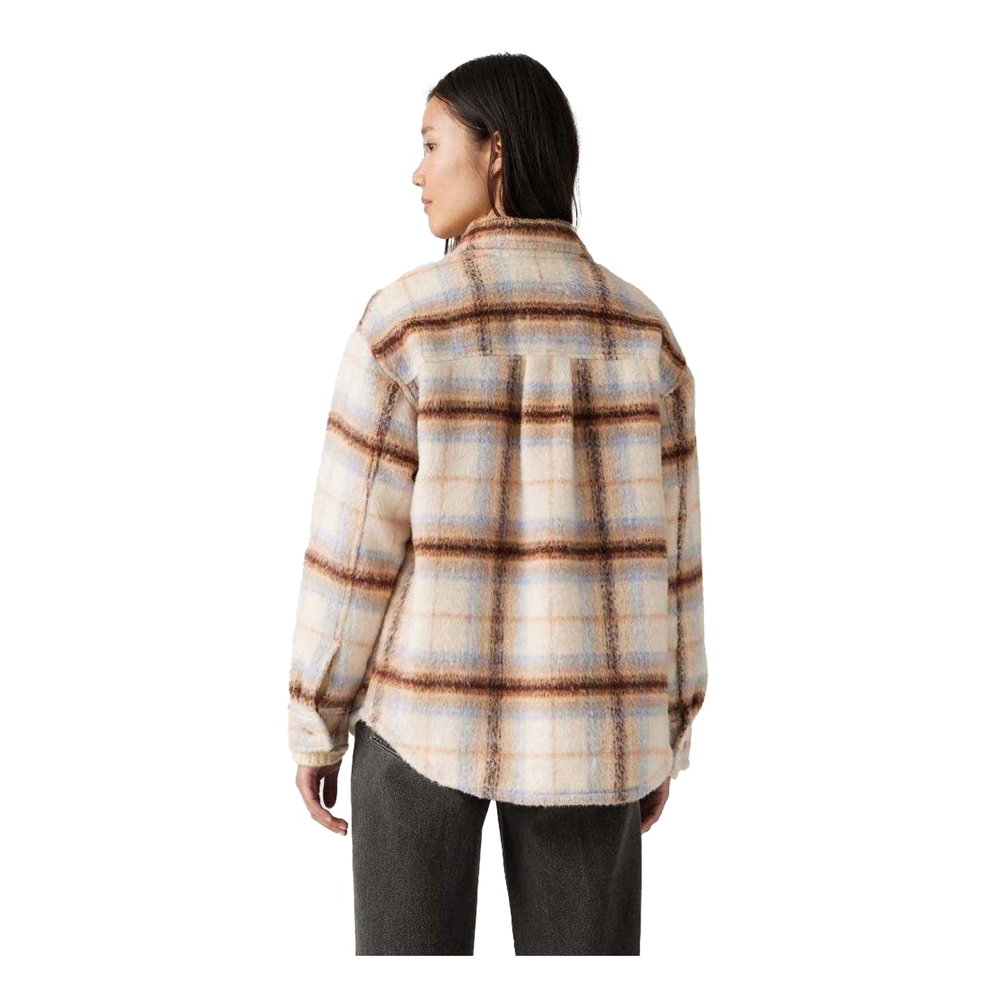 Beige - Back - Levis Womens-Ladies Lola Long-Sleeved Shacket