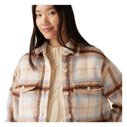 Beige - Side - Levis Womens-Ladies Lola Long-Sleeved Shacket