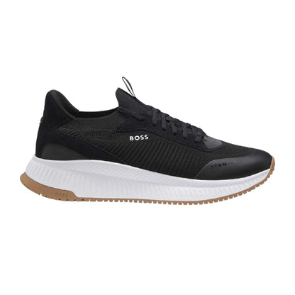 Charcoal - Side - Boss Womens-Ladies TTNM Suede Trim Trainers