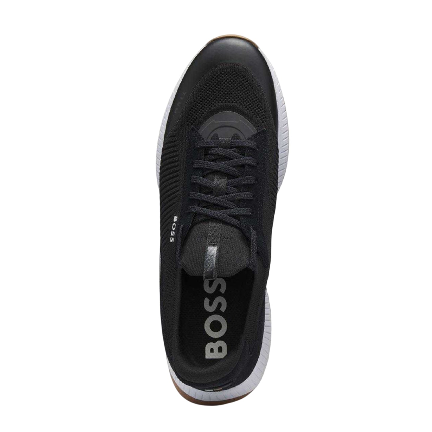 Charcoal - Lifestyle - Boss Womens-Ladies TTNM Suede Trim Trainers