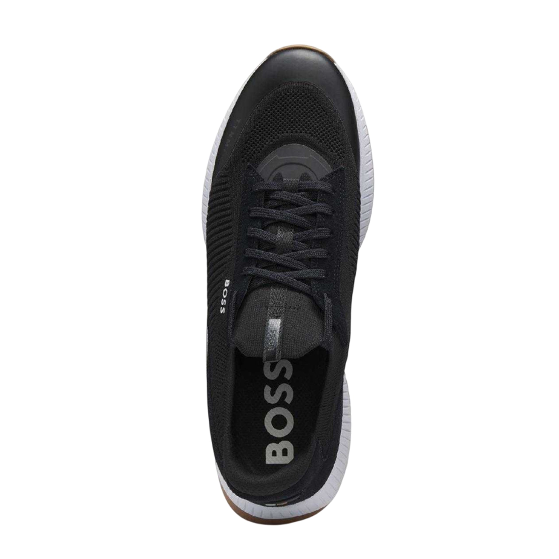 Charcoal - Lifestyle - Boss Womens-Ladies TTNM Suede Trim Trainers