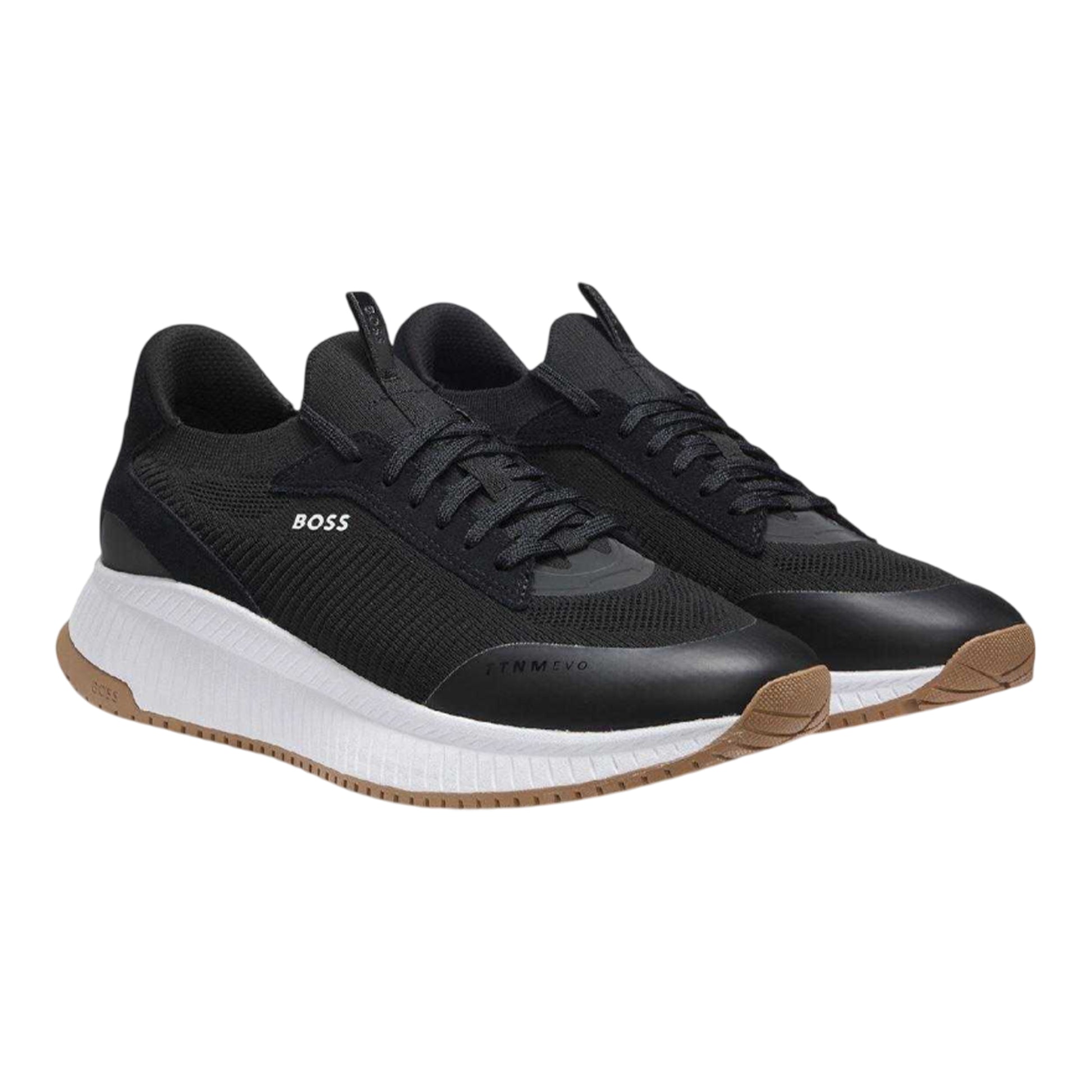 Charcoal - Front - Boss Womens-Ladies TTNM Suede Trim Trainers