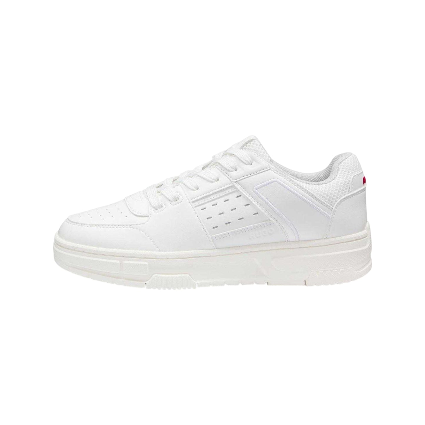White - Side - Hugo Boss Unisex Adult Yarrow Faux Leather Trainers