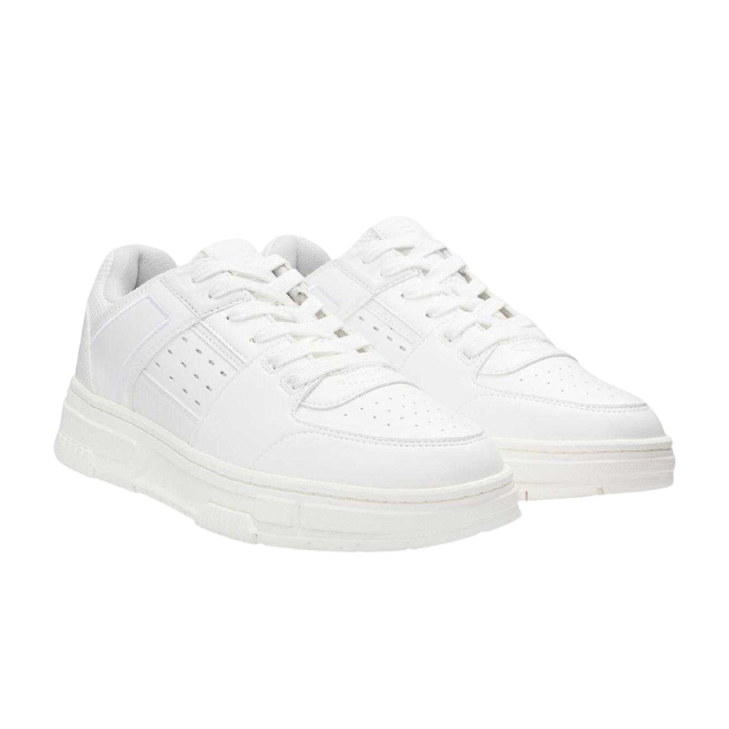 White - Front - Hugo Boss Unisex Adult Yarrow Faux Leather Trainers
