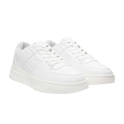 White - Front - Hugo Boss Unisex Adult Yarrow Faux Leather Trainers