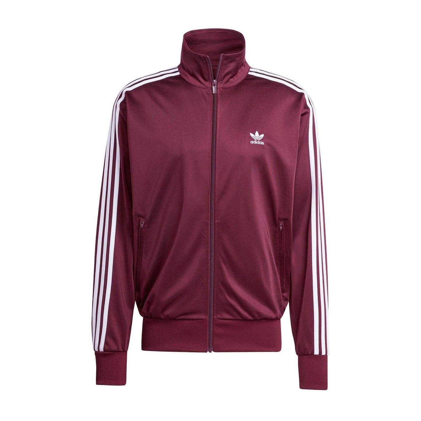 Maroon Red - Front - Adidas Mens Firebird Loose Fit Track Top
