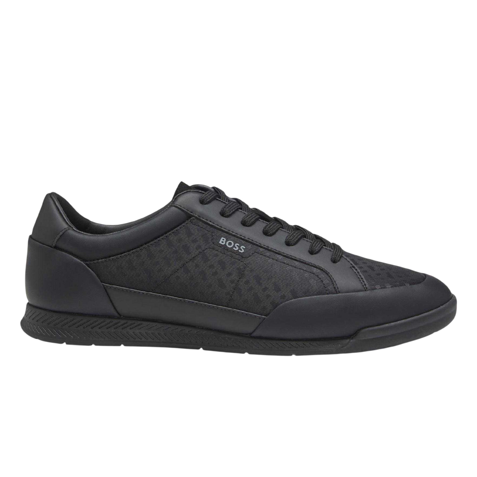 Black - Side - Hugo Boss Unisex Adult Nitan Leather Trainers