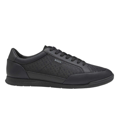 Black - Side - Hugo Boss Unisex Adult Nitan Leather Trainers