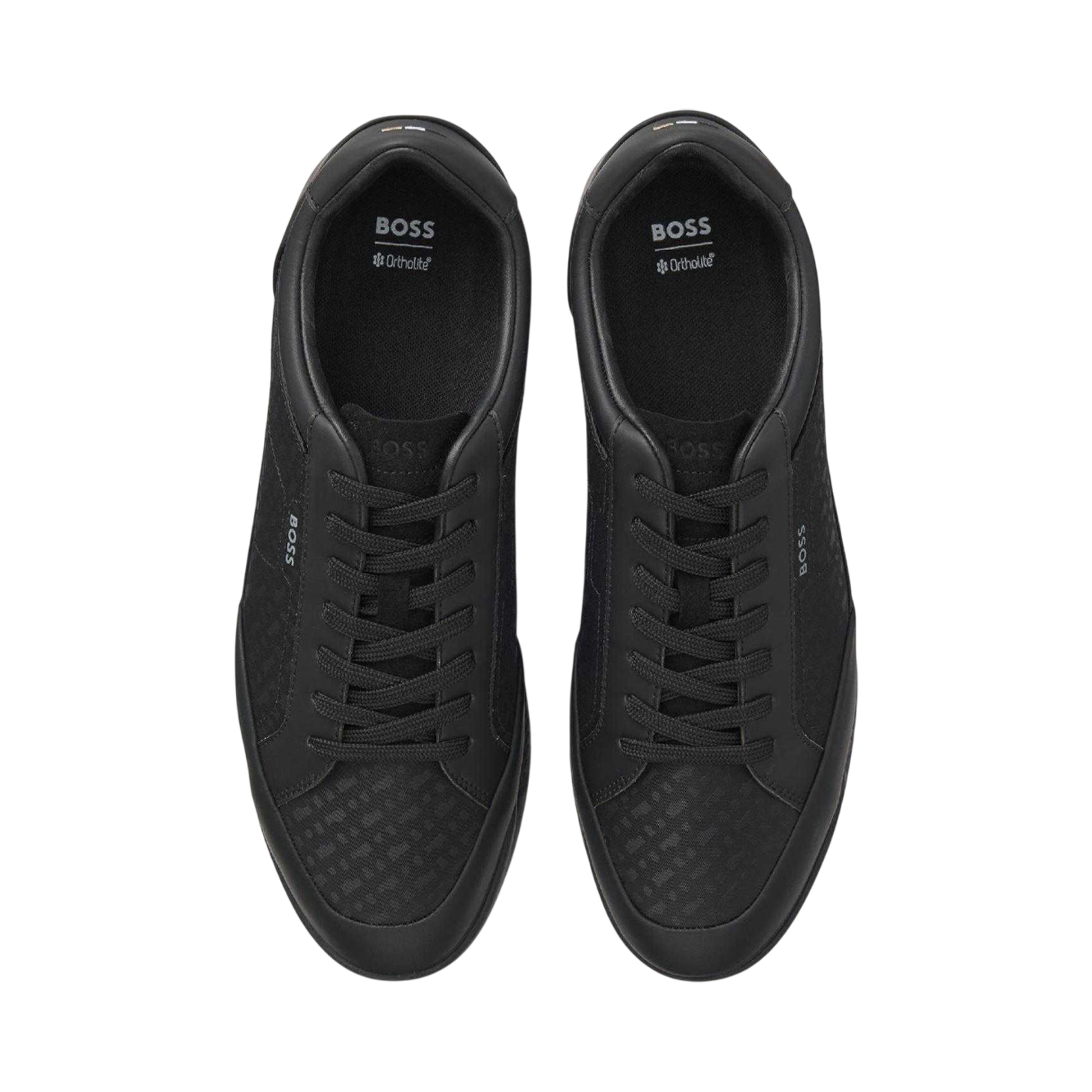 Black - Lifestyle - Hugo Boss Unisex Adult Nitan Leather Trainers