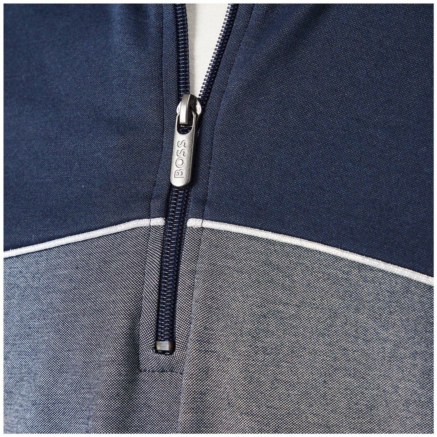 Dark Blue - Side - Boss Mens Quarter Zip Sweatshirt