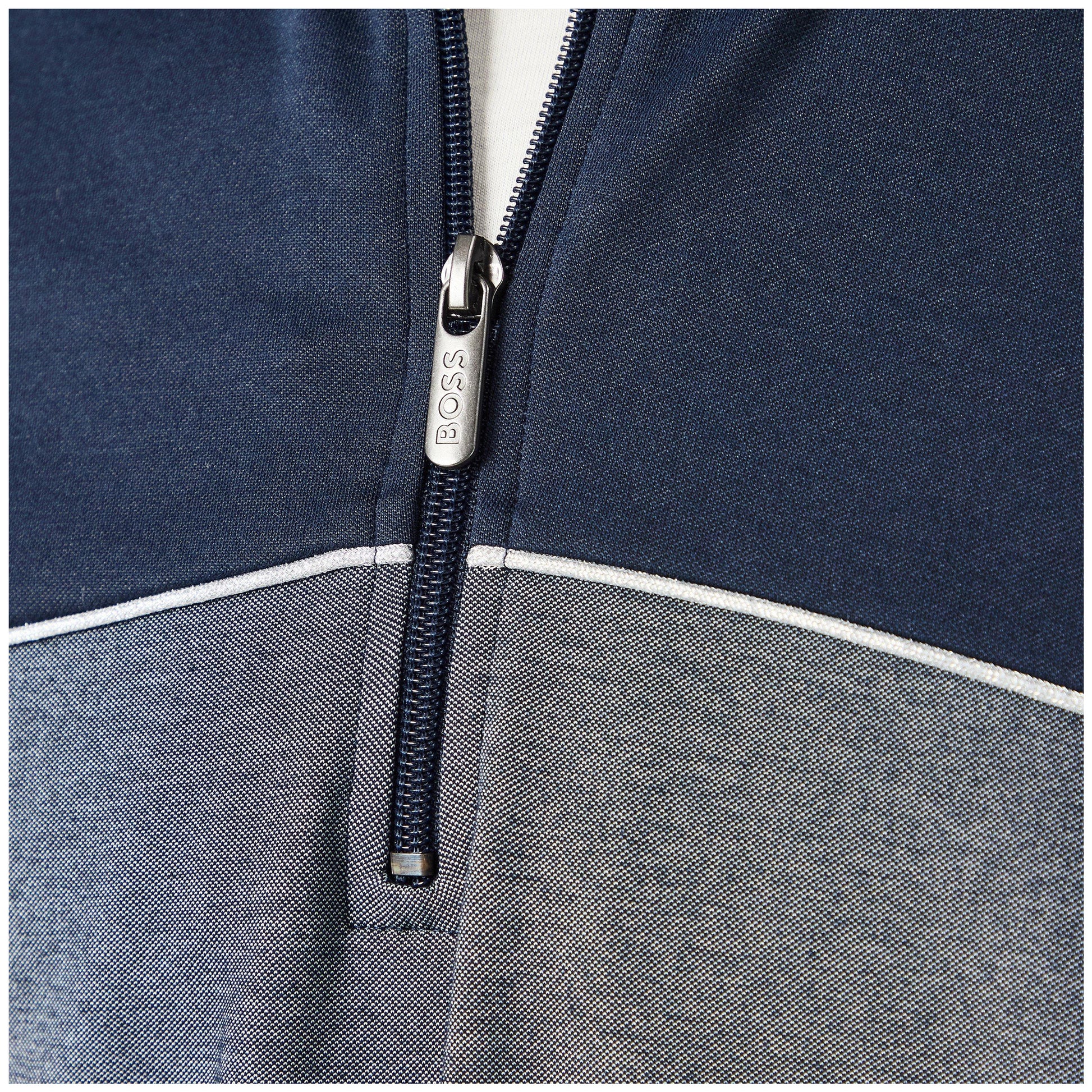 Dark Blue - Side - Boss Mens Quarter Zip Sweatshirt