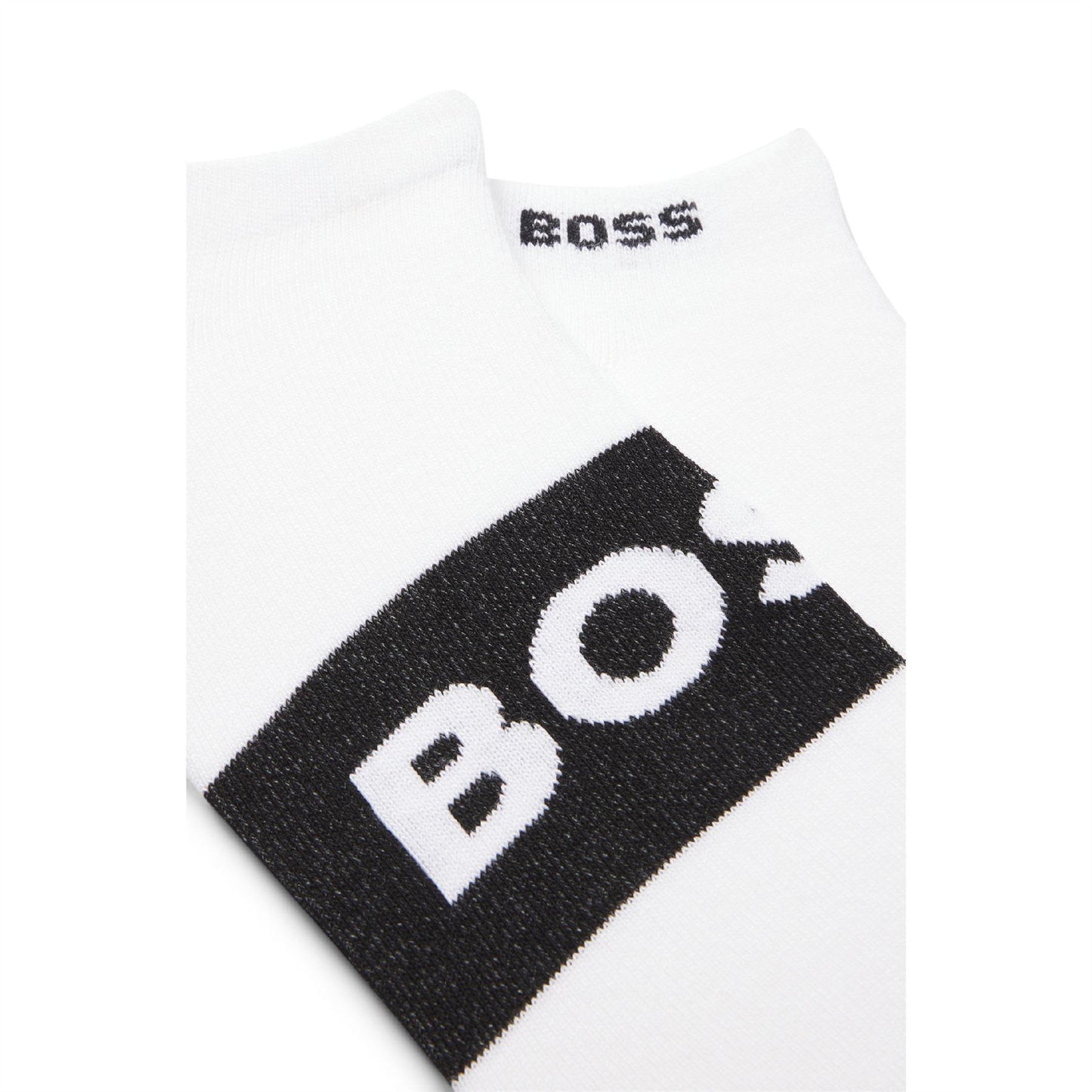 White - Side - Boss Mens Logo Ankle Socks (Pack of 2)