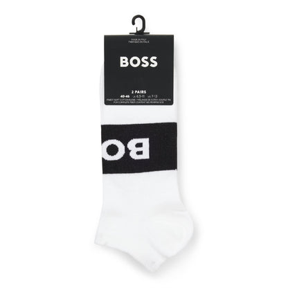 White - Lifestyle - Boss Mens Logo Ankle Socks (Pack of 2)