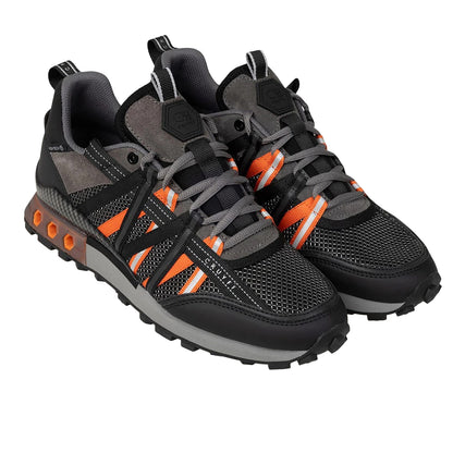 Black-Orange - Front - Cruyff Mens Fearia Suede Hex-Tech Trainers