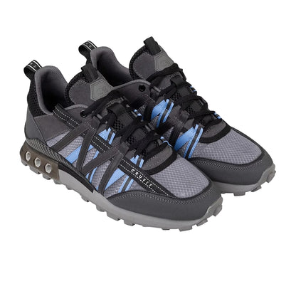 Grey-Blue - Front - Cruyff Mens Fearia Suede Hex-Tech Trainers