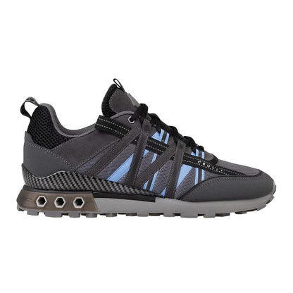 Grey-Blue - Back - Cruyff Mens Fearia Suede Hex-Tech Trainers