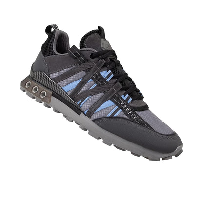 Grey-Blue - Side - Cruyff Mens Fearia Suede Hex-Tech Trainers