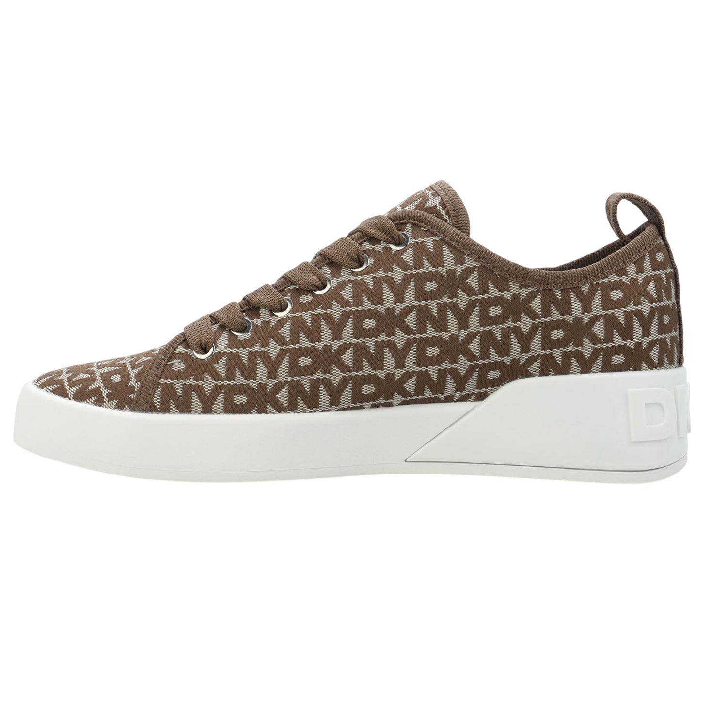 Khaki - Back - DKNY Womens-Ladies Mar Faux Leather Trainers