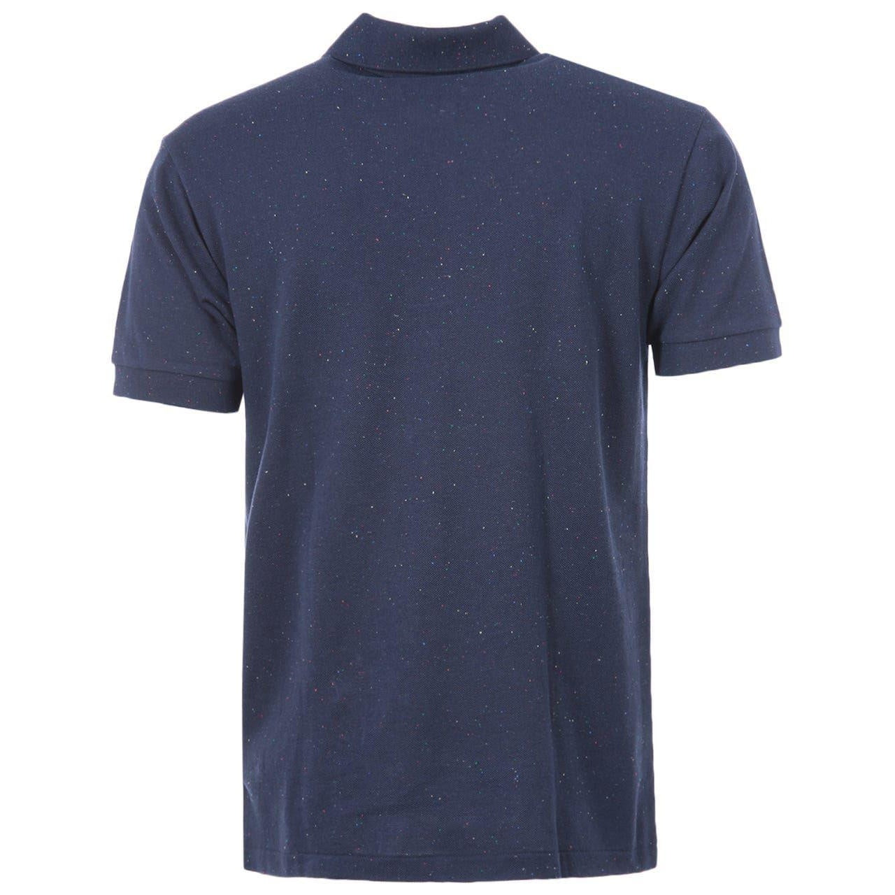 Navy - Back - Lacoste Mens Speckled Logo Classic Polo Shirt