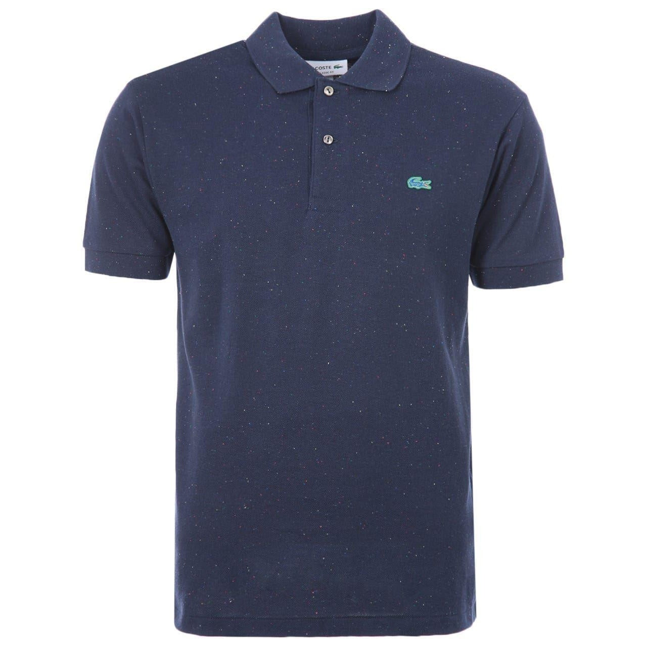 Navy - Front - Lacoste Mens Speckled Logo Classic Polo Shirt