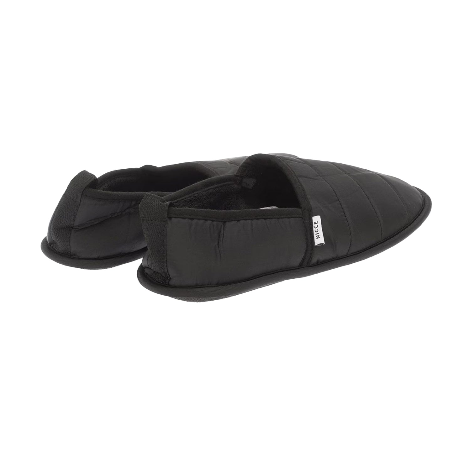 Black - Back - Nicce Mens Daniel Quilted Slippers
