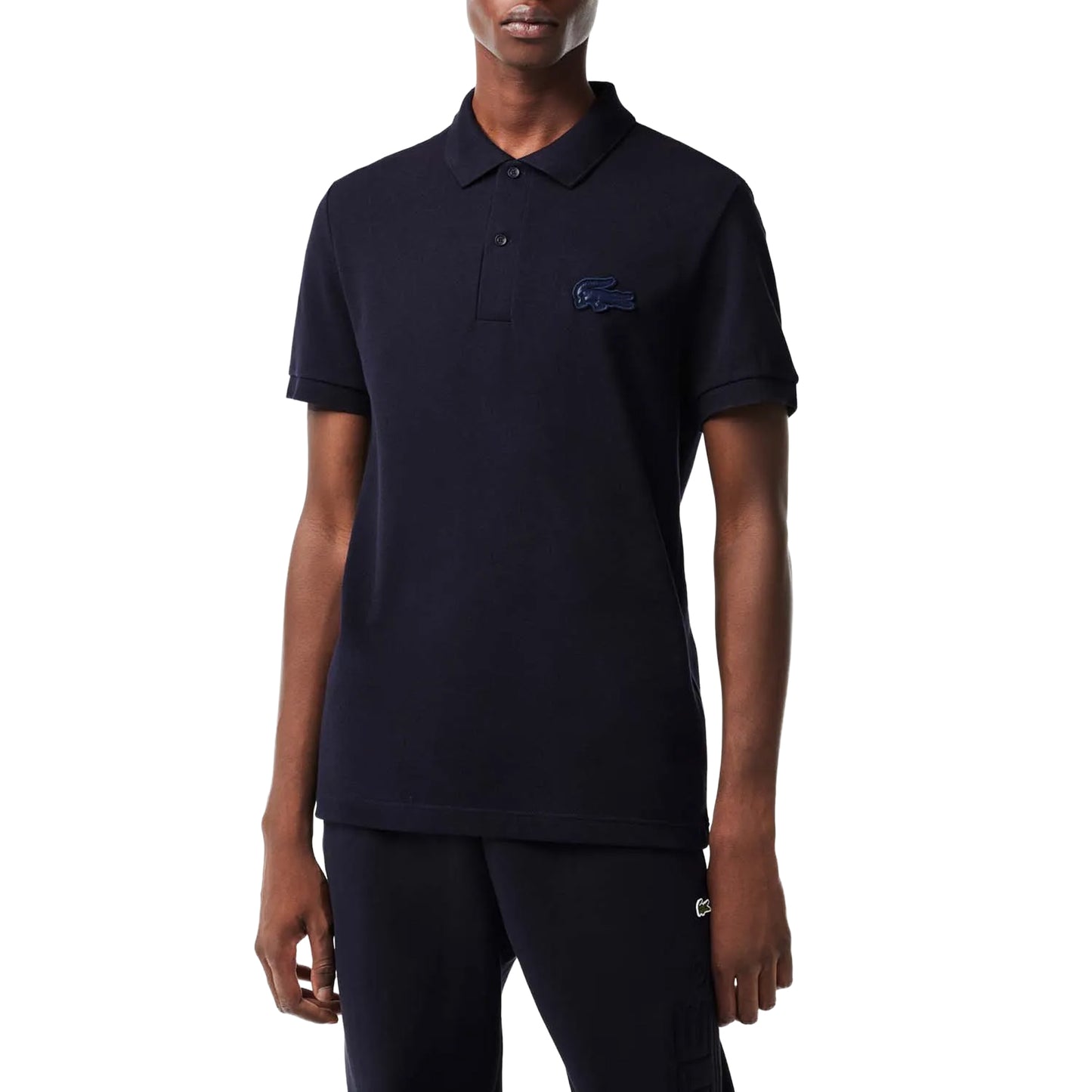 Blue - Side - Lacoste Mens Quilted Regular Polo Shirt