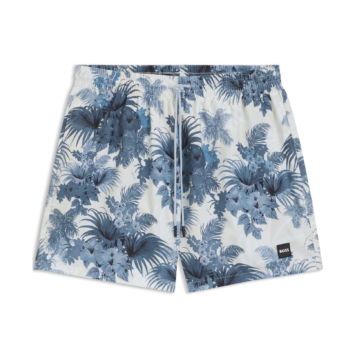 Blue - Front - Hugo Mens Piranha Printed Swim Shorts