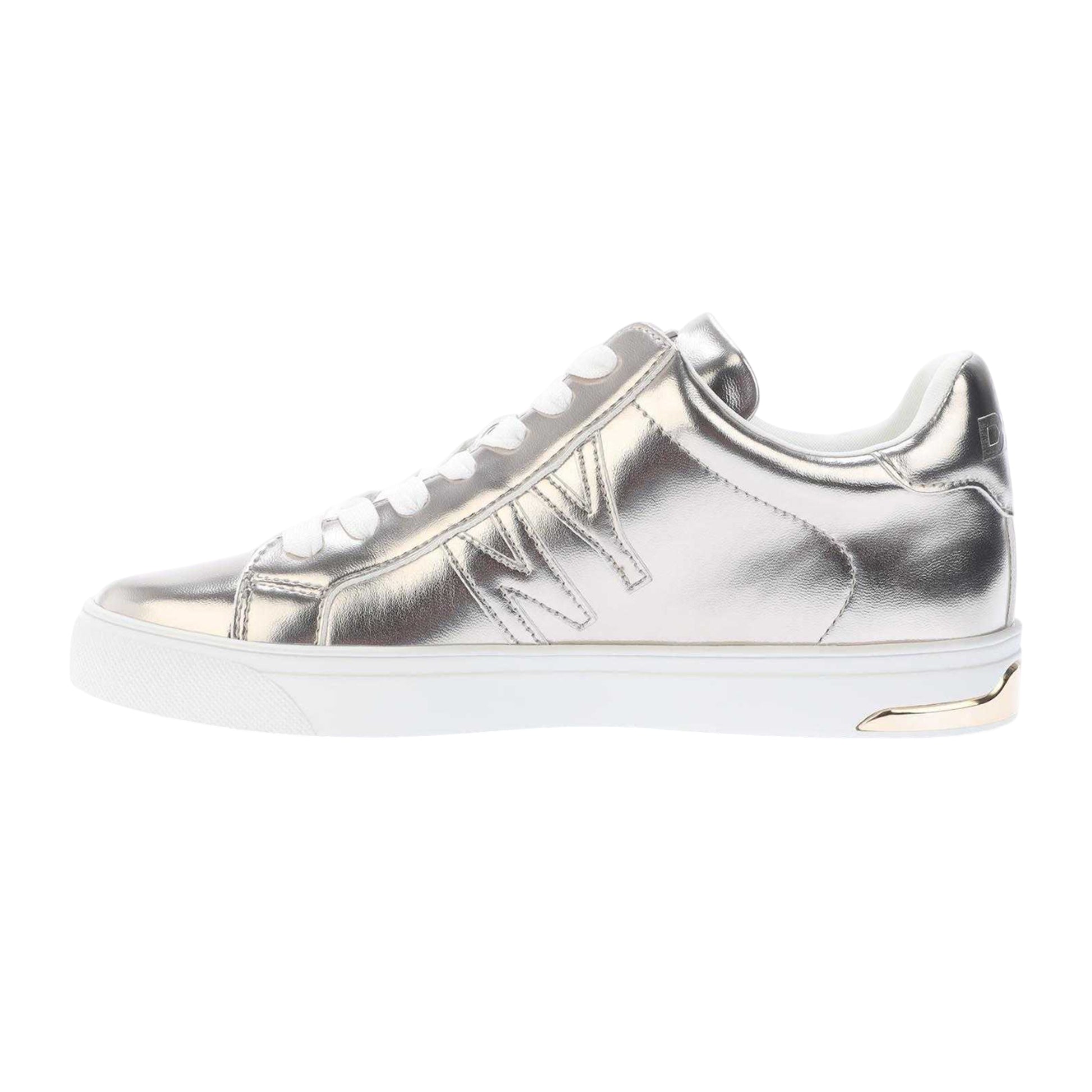 Champagne - Back - DKNY Womens-Ladies Abeni Leather Lace Up Trainers