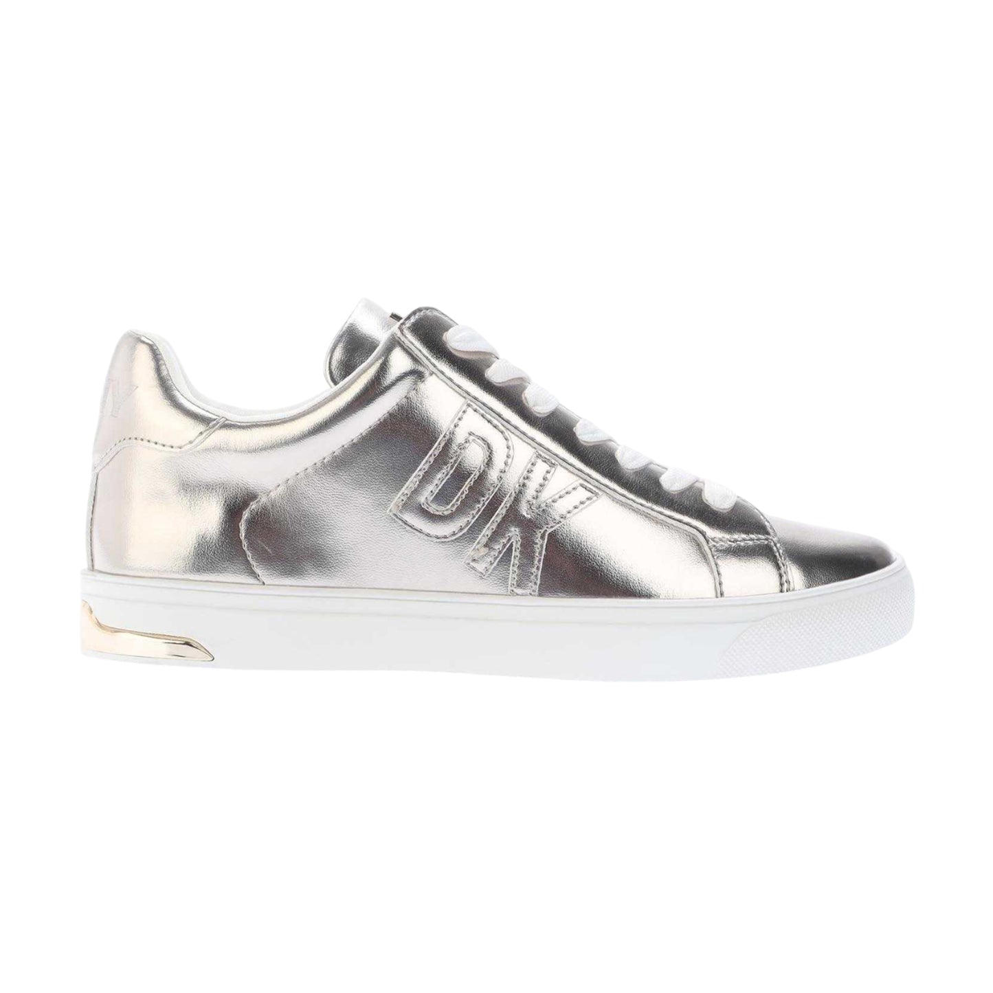 Champagne - Front - DKNY Womens-Ladies Abeni Leather Lace Up Trainers