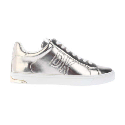 Champagne - Front - DKNY Womens-Ladies Abeni Leather Lace Up Trainers