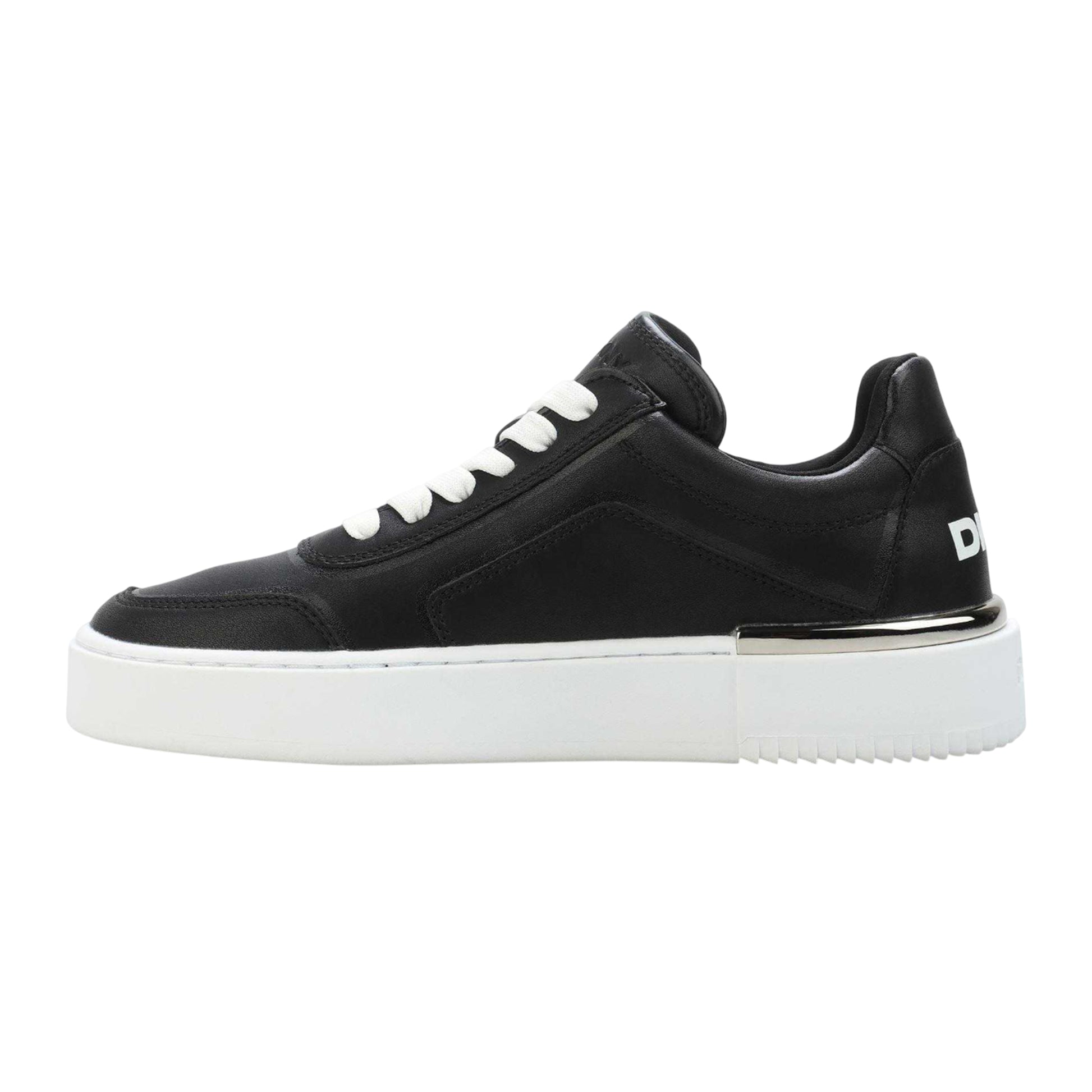 Black - Side - DKNY Womens-Ladies Baylor Leather Trainers