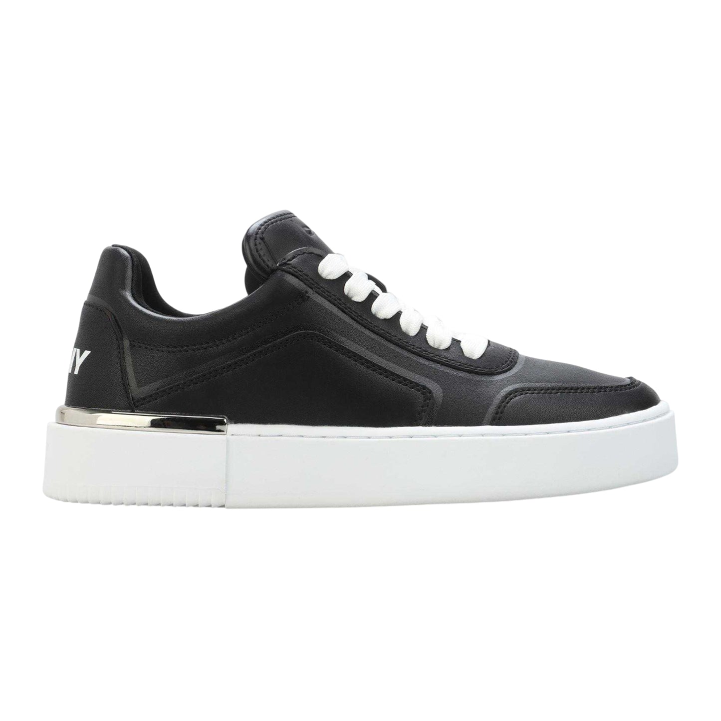 Black - Front - DKNY Womens-Ladies Baylor Leather Trainers