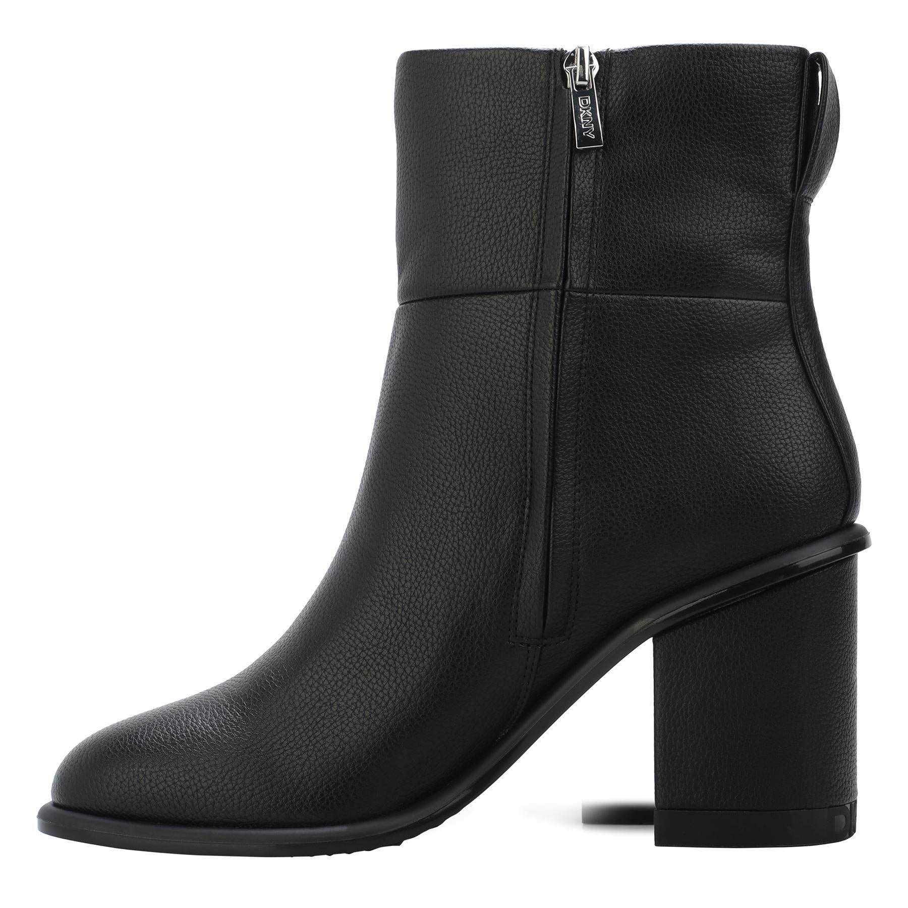 Black - Back - DKNY Womens-Ladies Mandell Heeled Ankle Boots