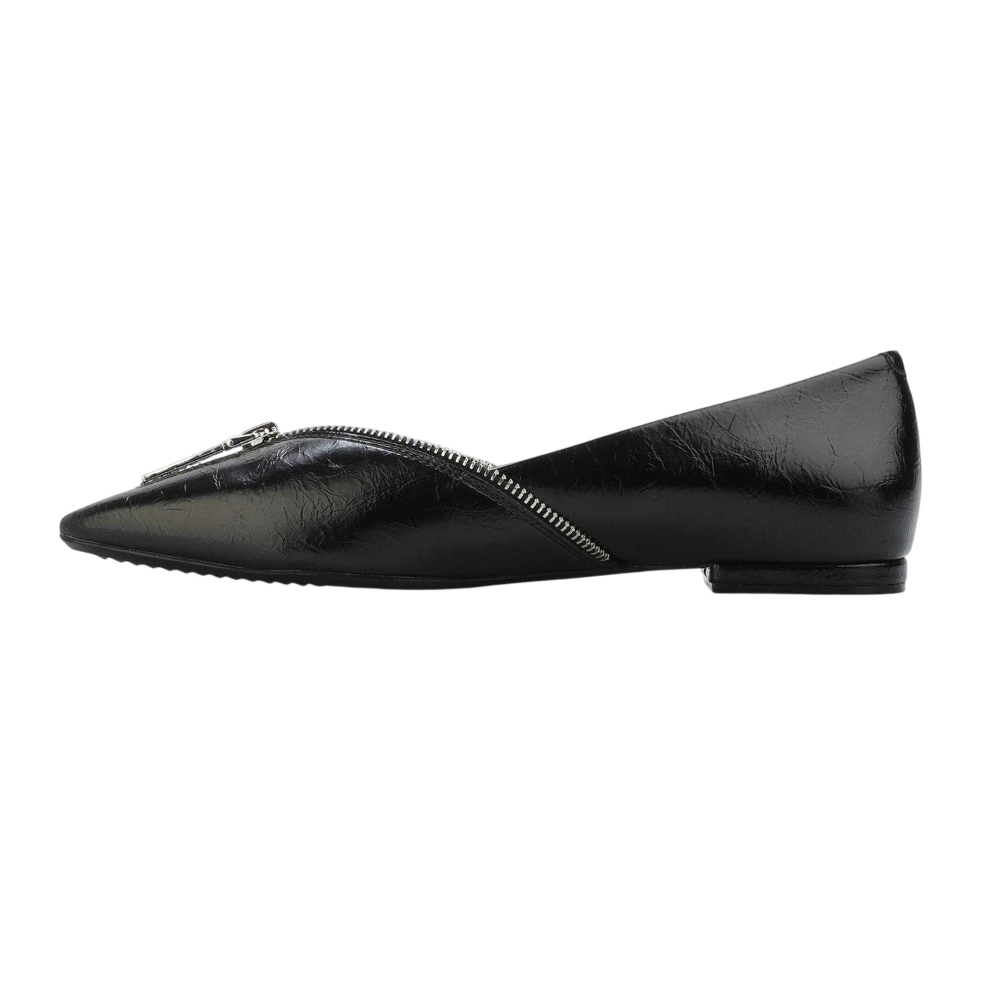Black - Back - DKNY Womens-Ladies Cherith Leather Flat Heel Sandals