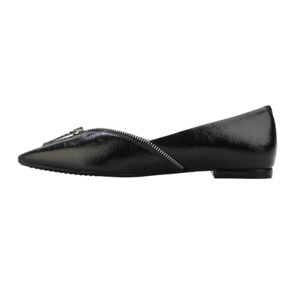 Black - Back - DKNY Womens-Ladies Cherith Leather Flat Heel Sandals