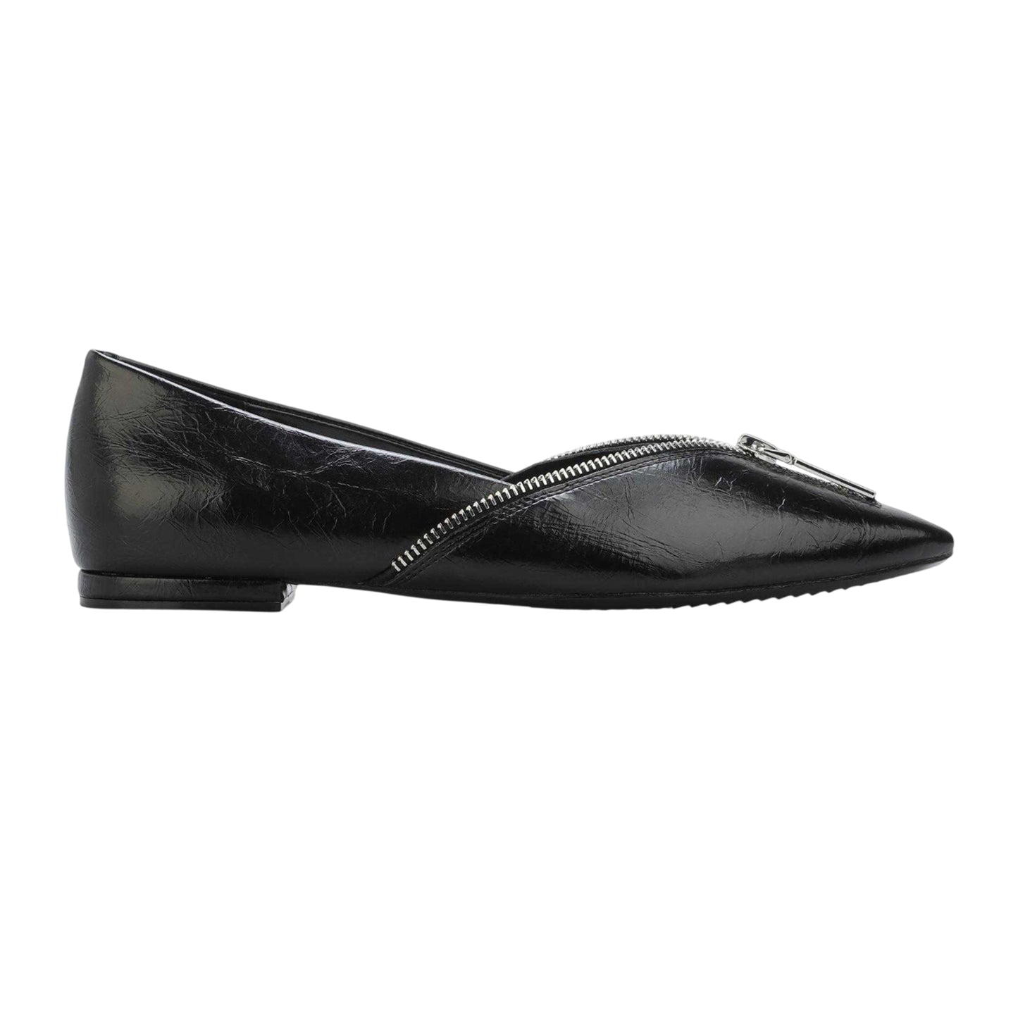 Black - Front - DKNY Womens-Ladies Cherith Leather Flat Heel Sandals