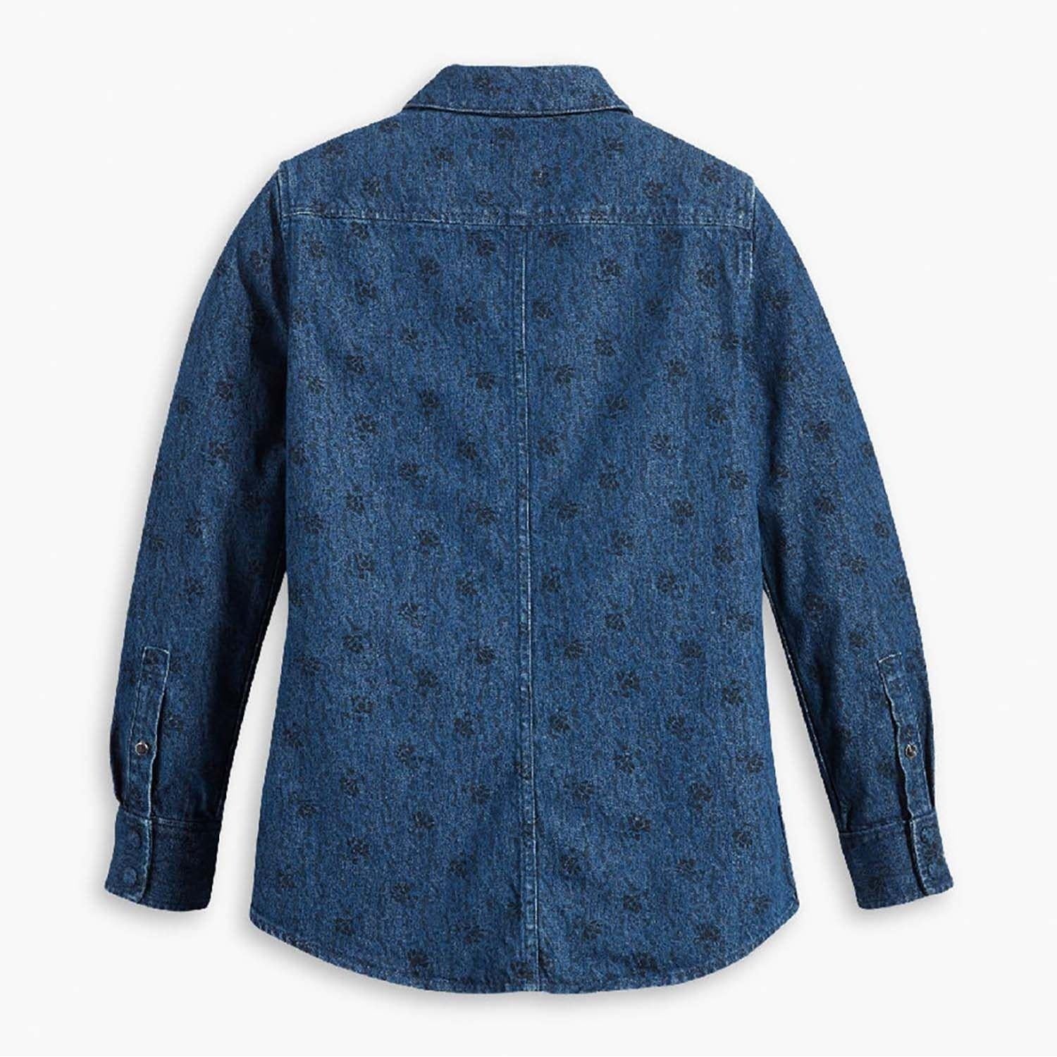 Blue-Black - Back - Levis Womens-Ladies Wellthread Petal Long-Sleeved Shirt