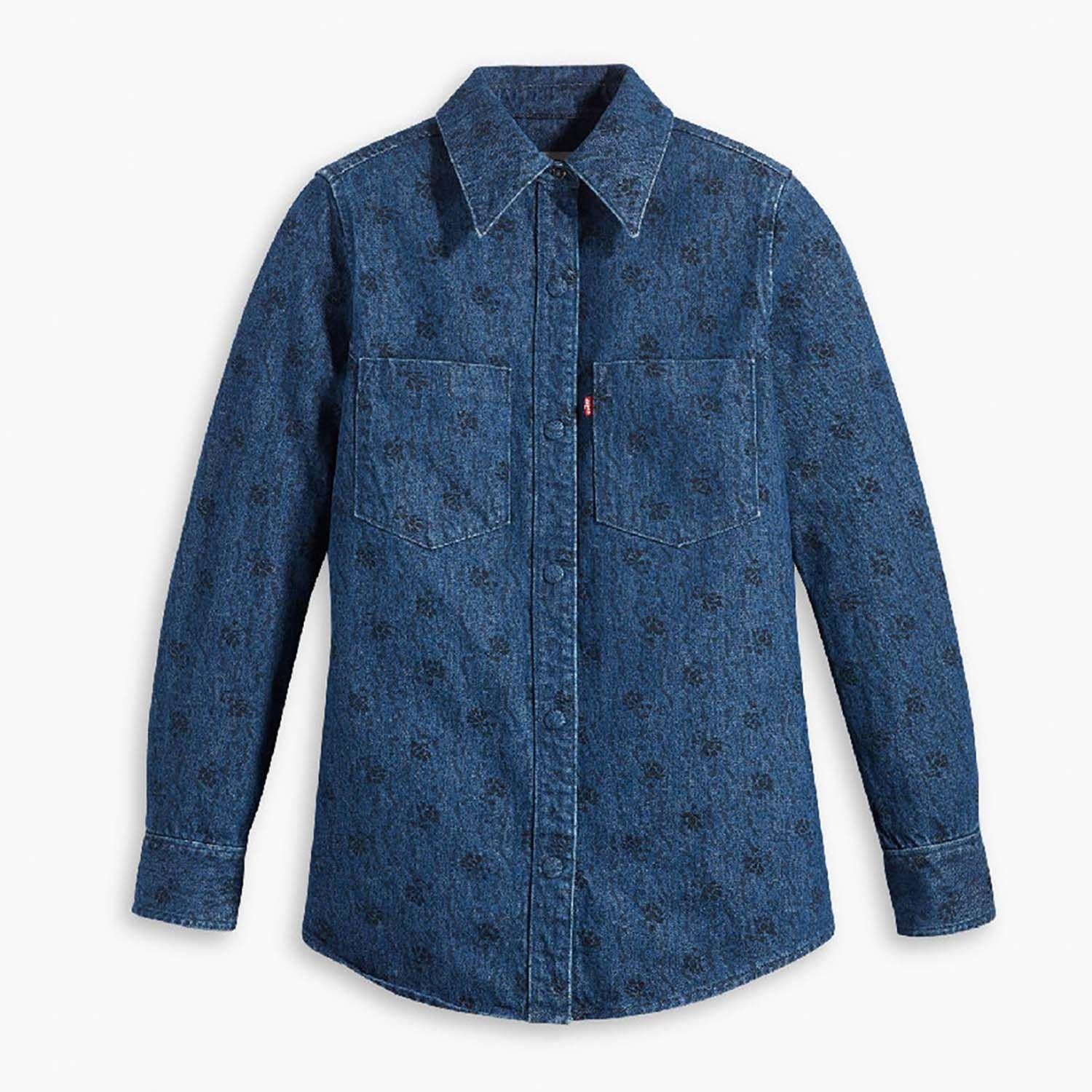 Blue-Black - Front - Levis Womens-Ladies Wellthread Petal Long-Sleeved Shirt