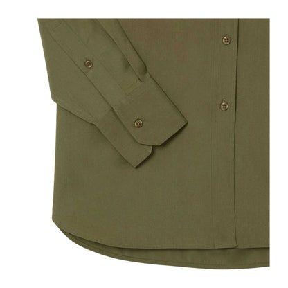 Khaki Green - Side - Lacoste Womens-Ladies Poplin Oversized Long-Sleeved Shirt