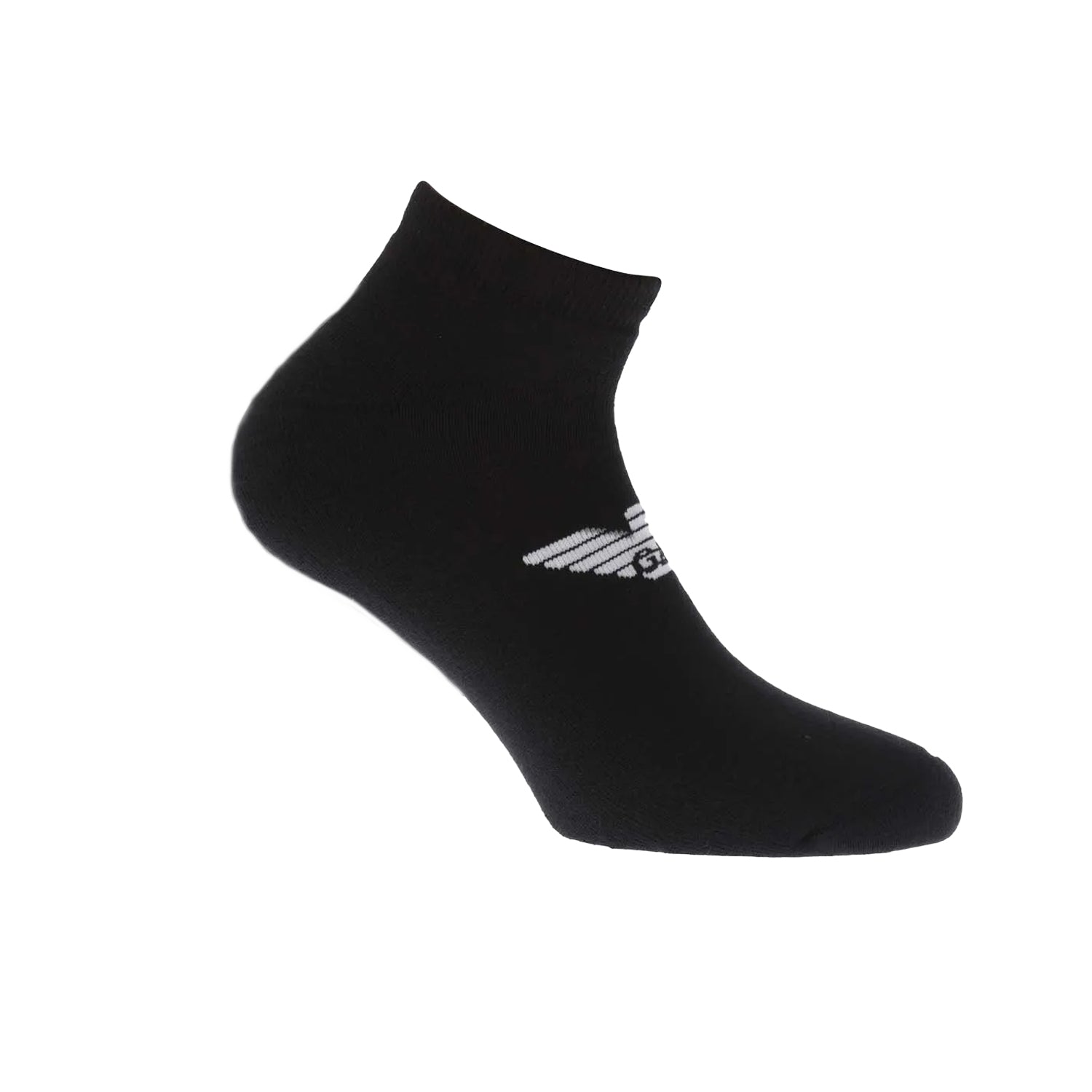 Black - Back - Emporio Armani Unisex Adult Logo Socks (Pack of 2)
