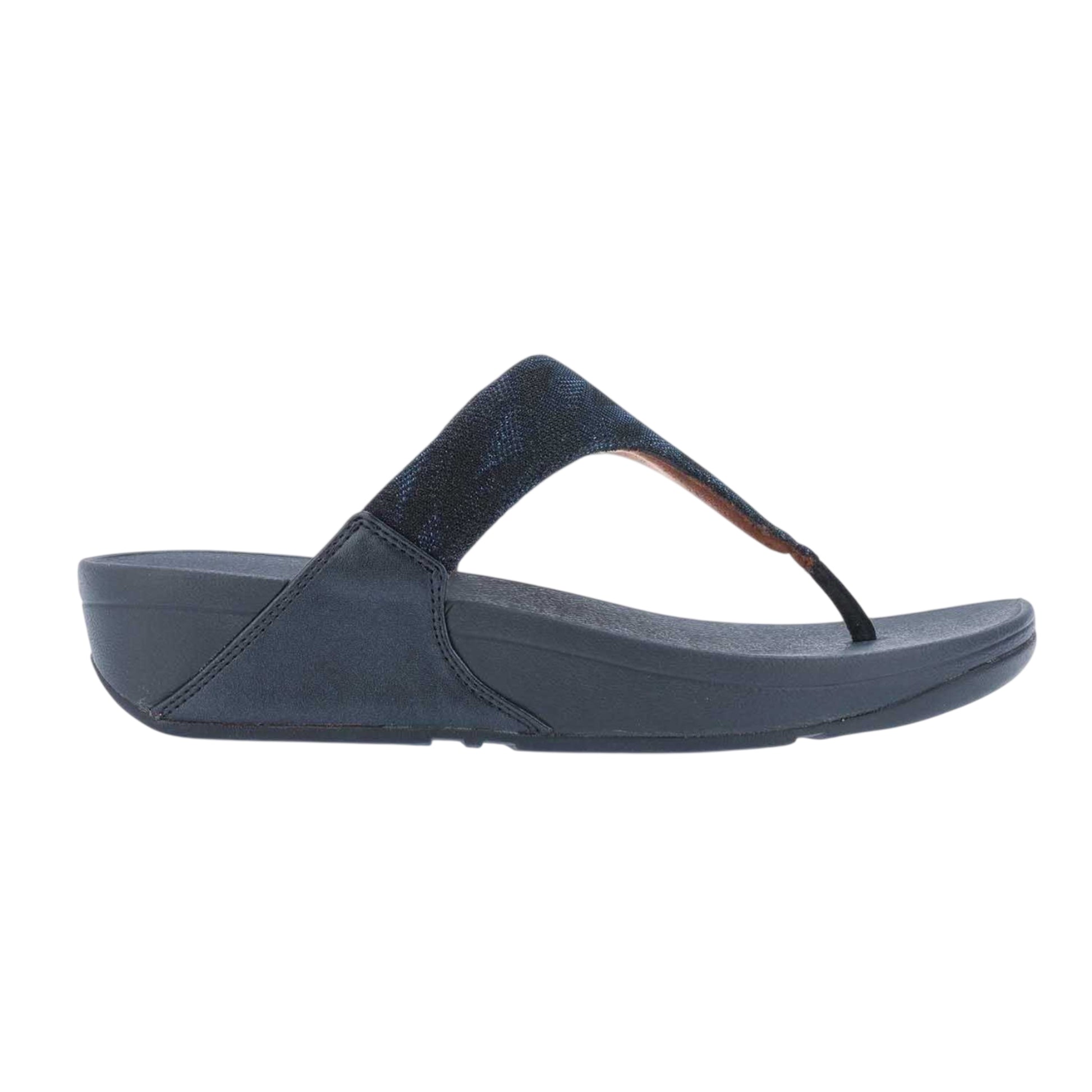 Navy - Side - Fit Flop Womens-Ladies Lulu Glitz Toe Post Sandals