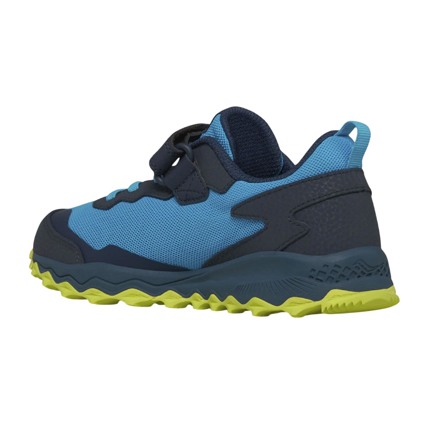 Navy-Yellow - Back - Saucony Childrens-Kids Peregrine 15 Running Trainers