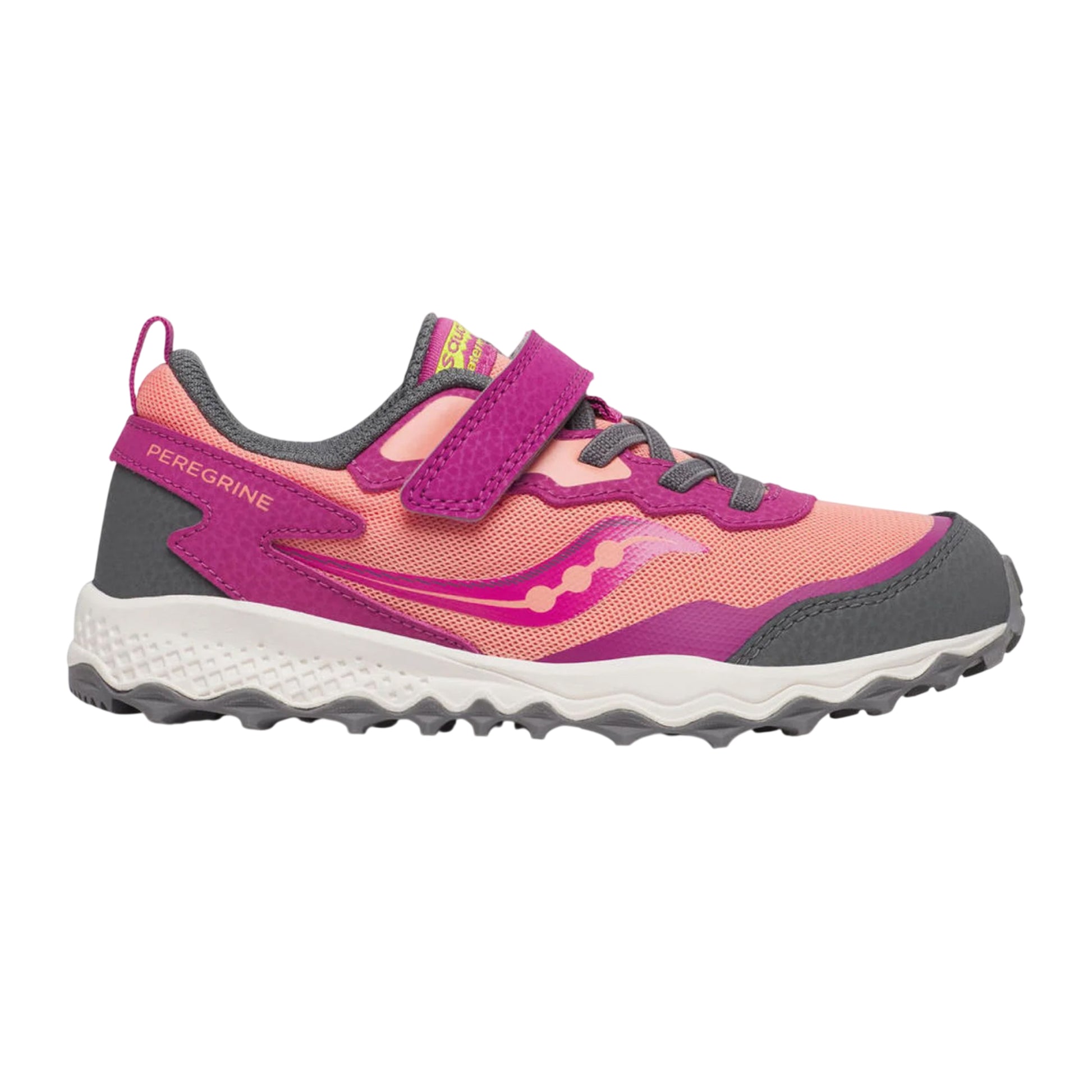 Red - Side - Saucony Childrens-Kids Peregrine 15 Running Trainers