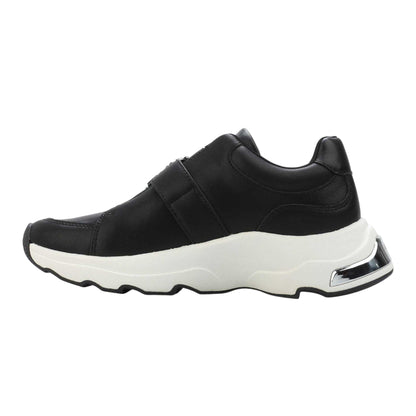 Black - Back - DKNY Womens-Ladies Jendaya Leather Buckle Trainers