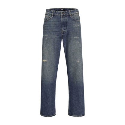 Blue - Front - Jack And Jones Mens Royal RE 366 Loose Fit Jeans